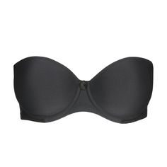 A strapless bra with the shape of a bandeau style. This bra has a straight back and a wide band made from stretch fabric for added support. Wear as a strapless bra or wear the straps over the shoulders or around the neck. Style# 012-0828 Style: Strapless Balcony Molded Underwired Bra Fabric: 39% Polyester, 35% Polyamide, 26% Elastane Design: Molded Balcony cup underwired bra with removable straps. Bra can be worn strapless or around the neck as a halter. Fit and Tips: True to size. Elegant Tube Top With Built-in Underwire Bra, Elegant Stretch Bra Friendly Tube Top, Elegant Stretch Tube Top, Bra-friendly, Elegant Tube Top With Adjustable Straps, Elegant Stretch Tube Top With Removable Bra Pads, Elegant Solid Tube Top With Built-in Bra, Elegant Black Bra With Removable Straps, Elegant Underwire Tube Top, Elegant Stretch Seamless Tube Top