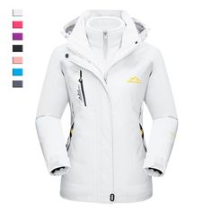 Women's Ski Snow Jacket 3-IN-1 Outdoor Winter Warm Jackets Fleece Hiking Coats Hot Item     Package Include：    * Women's Ski Snow 3-IN-1 Jacket which color and size you have paid (Without other fittings)   Features：    * Fabric: Material: Waterproof polyester; Detachable Lining: Fleece   * Windproof and waterproof: Made of high-quality waterproof fabric with excellent waterproof ability, with an H2O value of 5000 millimeters. It can effectively resist the rain and snow, and keep you dry and com White Windproof Winter Outerwear, Winter Windproof Parka For Outdoor Activities, White Windproof Outerwear For Fall, Winter Windproof Parka For Hiking, Windproof Ski Season Outerwear, White Waterproof Winter Outerwear, Windproof Ski Outerwear For Ski Season, Windproof Outerwear For Ski Season, White Windproof Outerwear For Cold Weather