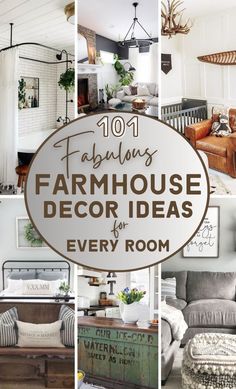 the top ten farmhouse decor ideas for every room in your home, including sofas and chairs