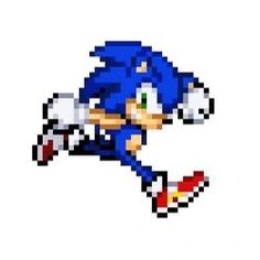 the sonic character is flying through the air