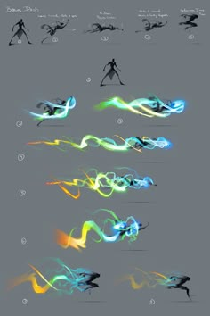 an image of different colored lines in the shape of people on skis and snowboards