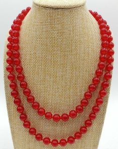 Store Categories Store Categories Other Natural 8mm Red Jade Gemstone Round Beads Necklace 36 Inches AAA+ Product Description size(Approx) 8mm Quantity:  1Pcs length:  36'' Clasp: . Shipping & Handling: Normally delivery time is about 15-30 working days. To get the shipping discount and invoice, Just simply wait until all of the auctions have ended, and complete the checkout from the most recent Email or any auction page after you finish bidding. Payment Policy: 1. Paypal   (payment through payp Red Crystal Necklace With Round Beads, Red Crystal Round Bead Necklaces, Red Jewelry With Large Round Beads, Red Necklace With Colorful Round Beads, Red Necklaces With Large Round Beads, Round Bead Necklace, Couple Necklaces, Gemstone Beaded Necklace, Fantasy Makeup