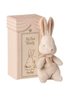 Maileg My First Bunny Dusty Rose Weston Table Maileg Bunny, Maileg Mouse, Baby Presents, Box Roses, Rabbit Dolls, Bunny Doll, Bunny Plush, Baby Bunnies, Perfect Baby Shower Gift