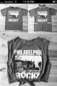 some t shirts that are on top of a wooden floor with the words philadelphia rock