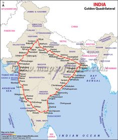 map of india showing the route from delhi to mumbai