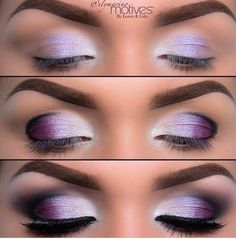 Purple Eye Makeup Idea Maquillage Yeux Cut Crease, Eye Pigments, Beauty Make-up, Black Eyes, Purple Eyes