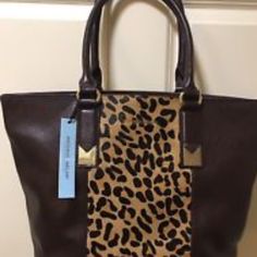 New With Tags Antonio Melani Animal Print Tote Brown Shoulder Bag With Animal Design For Daily Use, Brown Animal Design Shoulder Bag For Daily Use, Brown Shoulder Bag With Animal Design For Shopping, Brown Animal Design Shoulder Bag For Shopping, Everyday Brown Shoulder Bag With Animal Design, Brown Rectangular Shoulder Bag With Animal Design, Brown Animal Design Tote Shoulder Bag, Brown Animal Design Rectangular Shoulder Bag, Antonio Melani