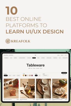 a computer screen with the text 10 best online platforms to learn u / u / ux design