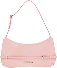 Jacquemus: Pink Le Chouchou 'Le Bisou Ceinture' Bag | SSENSE Jacquemus Bag Pink, Baby Pink Bag, Light Pink Bag, Light Pink Purse, Pink Bags, Jacquemus Bag, Luxury Bags Collection, Pink Shoulder Bag, Pink Belt