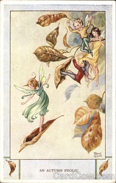 Fairy Vintage, Autumn Fairy, Fairy Illustration, Pixies Fairies, Elves And Fairies, Autumn Illustration, Fairy Artwork, Fairy Friends, Vintage Fairies