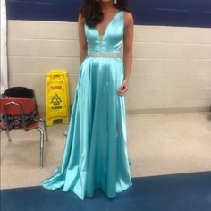 Turquoise Sherri Hill Dress. Has A Slit That Can Be Opened Back Up. Size 0 Slightly Altered. Looks Gorgeous On Stage. Gently Used Sherri Hill Dress, Sherri Hill Prom, Sherri Hill Dresses, Prom Colors, Pageant Dress, Sherri Hill, On Stage, Colorful Dresses, Prom Dresses