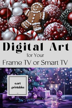 Showing two pieces of a 4 piece set of acrylic christmas paintings. Acrylic Christmas Paintings, Tv Wall Art, Season Art, Art Frame Tv, Tv Frame, Seasons Art, Digital Tv, Text Art, Christmas Paintings