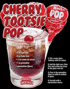 a poster advertising cherry tootsie pop