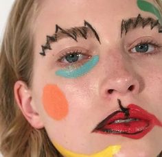 Heart Cheeks Makeup, Childish Makeup, Franck Gerard, Multicolored Nails, Punk Makeup, Avant Garde Makeup, Male Makeup