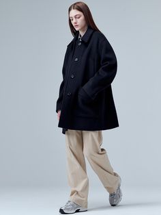 Composition : WOOL 70% POLY 27% OTHER 3%Country of Origin : China Black Single-breasted Wool Coat For Cold Weather, Navy Wool Single-breasted Pea Coat, Military Wool Double-breasted Pea Coat, Wool Single-breasted Outerwear With Fold Down Collar, Jackets & Coats, Navy, Wool, The Originals, Clothes For Women