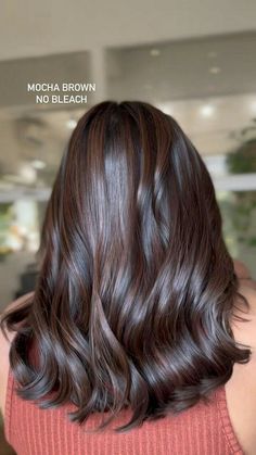 Burgundy Hair Olive Skin Tone, Shoulder Dark Brown Hair, Mocha Brown Hair Highlights, Cocoa Brown Hair Balayage, Indian Tone Hair Color, Solid Hair Color Ideas For Curly Hair, Hair Colour On Brown Skin Tone, Hair Colour For Skin Tone, Hair Colour Ideas For Dark Skin