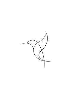 a line drawing of a bird flying in the sky