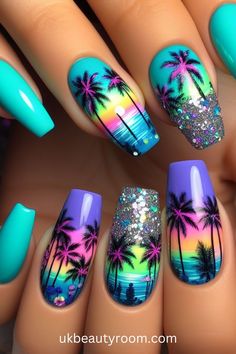 Bright nails are colorful and eye-catching, perfect for adding a pop of excitement to any look.  They are also a great choice for summer!  This post contains 39 ideas for bright nails, including: simple, cute, inspo, classy, elegant, fun, funky, edgy, neon, ideas, art, summer, designs, acrylic, short, for spring, almond. White Nail Designs Summer, 2024 Summer Nail Ideas, Popsicle Nails, Summer Nail Art 2024, Summer Nail 2024, Tropical Nail Designs, Bright Summer Nails Designs, Bright Nail Designs, Pink Gel