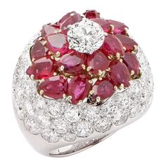 Burmese Ruby and Diamond Ring | 1stdibs.com Sapphire Halo Ring, Diamond Platinum Ring, Burmese Ruby, Ruby And Diamond Ring, Beautiful Tiaras, Ruby Diamond Rings, Platinum Diamond Rings, Expensive Jewelry, Finger Rings