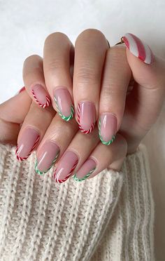 Christmas nails, Christmas nail art, xmas nails, candy cane nails, santa hat nails, candy cane tip nails, festive nails, Christmas nails simple, Classy Christmas nails, Christmas nail colors, Christmas nails French tip French Dip Christmas Nails, Brunch Nails, Christmas Nail Designs Acrylic, Nails Festive, Xmas Nail Designs, Classy Nail Art Ideas, Festive Nails, Candy Cane Nails, Christmas Gel