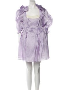 Selkie Silk Cocktail DressPurpleRuffle & Bow AccentsLong Sleeve with Square NecklineConcealed Zip Closure at BackFit:Dresses by Selkie typically fit true to size. Silk Mini Dress, Dress Outfits, Mini Dress, Silk, Purple, Clothes For Women, Dresses, Clothes