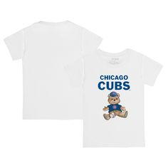 Keep your young Chicago Cubs fan moving all day long with this Teddy Boy T-Shirt from Tiny Turnip. With premium screen printed Chicago Cubs graphics, this tee is sure to become their favorite game day go-to. School Spirit T-shirt With Screen Print For Fans, School Spirit T-shirt With Graphic Print For Baseball Season, White Sports Fan T-shirt For Fan Events, Pre-shrunk School Spirit T-shirt For Fans, Casual T-shirt With Letter Print For Fan Events, Casual Letter Print T-shirt For Fan Events, Sports Fan T-shirt For Fan Events With Short Sleeve, Fan Apparel T-shirt With Screen Print, White T-shirt With Team Logo For Fan Events