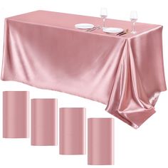 PRICES MAY VARY. Sufficient quantity: you will get 4 packs of rose gold satin tablecloths, exquisite and elegant design, simple and stylish, which can add more design to your room, enhancing the decoration level of your house, the enough quantity can well meet your using needs Large size: the size of our rose gold satin table covers are 102 x 58 inches/259 x 147 cm, which is large enough to decorate a table that can accommodate 10-12 persons; the elegant color will make the tablecloth more delic Satin Tablecloth, Rose Gold Satin, Banquet Decorations, Wedding Tablecloths, Wedding Scene, W Hotel, Wedding Banquet, Banquet Tables, Party Table Decorations