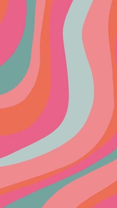 an abstract background with wavy lines in pink, blue and green