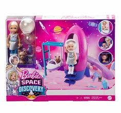 the barbie space discovery playset is in its box