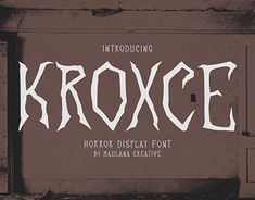 kroxce display font with grungy effect on the bottom right corner