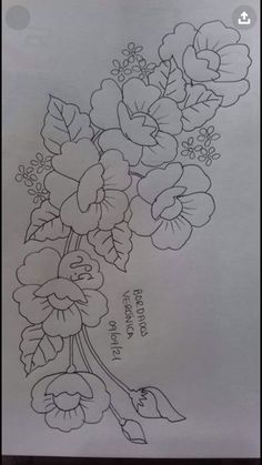 a drawing of flowers on paper with the words, i'm not sure what they are