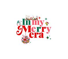 i'm my merry era logo on a white background with red and green letters