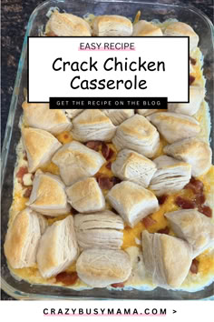 Crack Chicken Casserole Recipe Throw Together Casserole, Different Dinner Ideas Families, Lori Conway Crazy Busy Mama, Easy Chicken Meals For Dinner, Crazy Busy Mama Recipes, Crazy Good Casserole, Lori Conway, Crazy Busy Mama, Easy Chicken Casserole Recipes