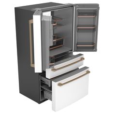 an open refrigerator with its doors wide open