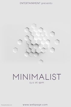 the minimalist flyer is designed to look like hexagonal cubes