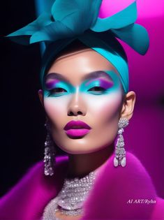 #AIArt #fashion #futureoffashion #runway #fashionmakeup #colors Drag Makeup, Light Makeup, Beauty Art, Ultra Violet, Color Me