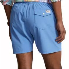 Polo Ralph Lauren Traveler Swim Shorts Material Content: 90% Polyester 10% Elastane Washing Instructions: Machine Washable Casual Blue Swim Trunks With Built-in Shorts, Blue Swim Trunks For Summer With Short Inseam, Blue Bottoms With Built-in Shorts And 5-inch Inseam, Blue Cotton Swim Trunks With Relaxed Fit, Casual Blue Swim Trunks With Elastic Waistband, Casual Blue Swim Trunks With Side Pockets, Blue Shorts With Side Pockets For Summer, Casual Blue Shorts With Side Pockets, Blue Cotton Swim Trunks With Pockets