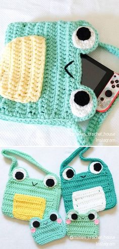 Crochet Frog Purse Crochet Bag Charm Free Pattern, Crochet Sketch, Crochet Patterns For Beginners Free, Crocheted Purses, 2024 Crochet, Loop Crochet, قلادات متدلية, Crocheted Bags, Bags Pattern