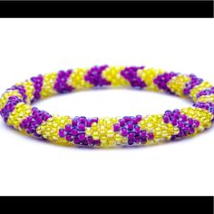 Where Are My Ecu Pirate Fans At Beaded Bracelets Are Handmade By Artisans In The Kathmandu Valley Of Nepal. Your Purchase Helps Provide Sustainable Jobs For 350+ Artisans In Need. Roll A Bracelet On And Make A Difference. One Size Fits Most Just Place Over Your Hand And Roll On Listing For Single Bracelet Yellow Bracelets With Tiny Beads For Friendship, Yellow Friendship Bracelets With Tiny Beads, Yellow Beaded Friendship Bracelets With Round Beads, Adjustable Yellow Beaded Bangle Bracelet, Yellow Beaded Bracelets For Friendship, Yellow Beaded Friendship Bracelets, Yellow Friendship Bracelets With Colorful Beads, Yellow Beaded Friendship Bracelets As Gift, Casual Yellow Beaded Friendship Bracelets