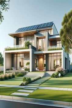 Modern Houses Dream House Modern, Architecture Contemporary, Beautiful Modern Homes, Beautiful Exterior, House Design Trends, Photorealistic Rendering, House Design Exterior, Mediterranean Design, Unique Shapes