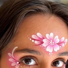 Face Painting Tutorials Step By Step, Face Paint Rose, Summer Face Paint, Flower Face Paint