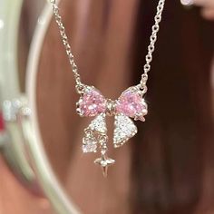 Kawaii Pink Bow Pendant Necklace – Kore Kawaii Charm It, Bow Pendant, Pink Bow, The Beauty, Jewelry Collection, Pendant Necklace, Pendant, Pink, Beauty