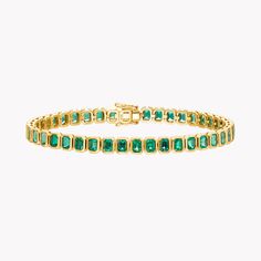 Material Good | Anita Ko | Bezeled Emerald Cut Emerald Bracelet