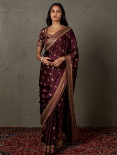 Ritu Kumar Girija Embroidered Saree With Unstitched Blouse USD 3,657 Aza Fashion Saree, Saree For Mom, Ritu Kumar Saree, Mom Dresses, Dress Saree, Satin Hands, Sequins Fabric, Ritu Kumar, Timeless Outfits