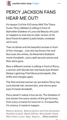 an article about the story of percy jackson fans in harry potter's book series