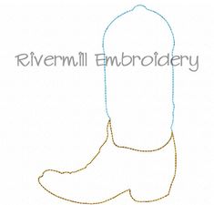 a drawing of a shoe with the word rivermill embroidery on it's side