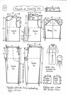 the sewing pattern for an apron and jacket