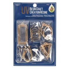 gold metal crafting kit with four pieces of wire and some other items in the package