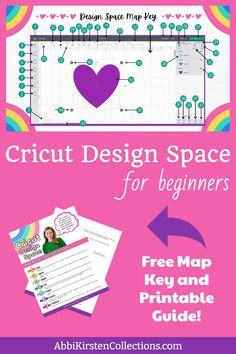 the cricut design space for beginners is shown with an arrow pointing to it