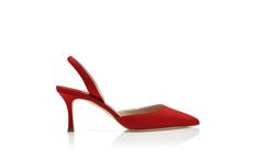 Designer Red Nappa Leather Slingback Pumps - Image thumbnail Elegant Red Slingback Pumps With 4-inch Heel, Red Slingback Pumps With Sculpted Heel, Evening Slingback Pumps With Red Sole And Open Heel, Red Sculpted Heel Slingback Pumps, Evening Slingback Pumps With Red Sole, Red Slingback Pumps With Pointed Toe For Work, Red Pointed Toe Slingback Pumps For Work, Red Pointed Toe Slingback Sandals For Evening, Elegant Red Slingback Sandals With Padded Heel